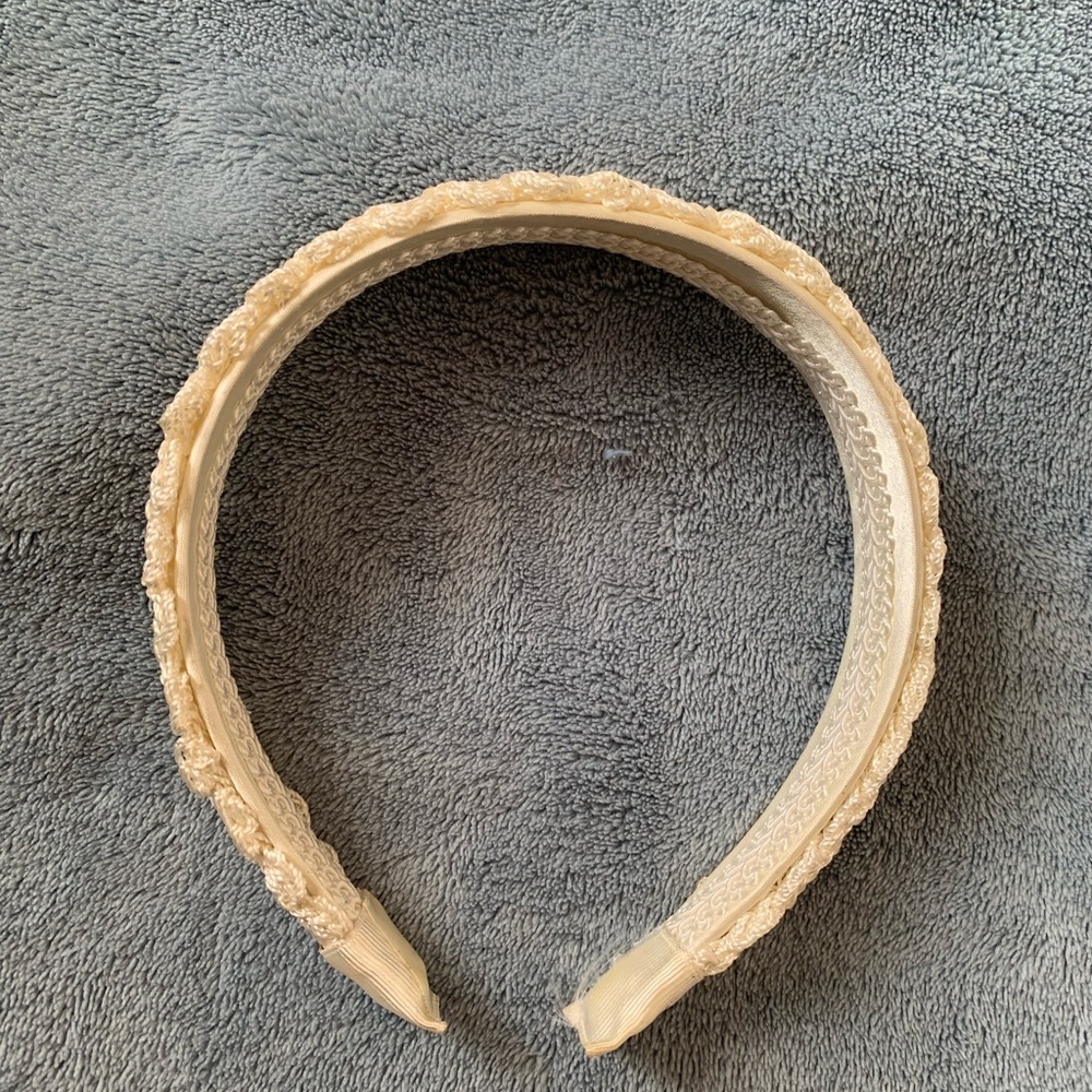 Ivory and gold headband